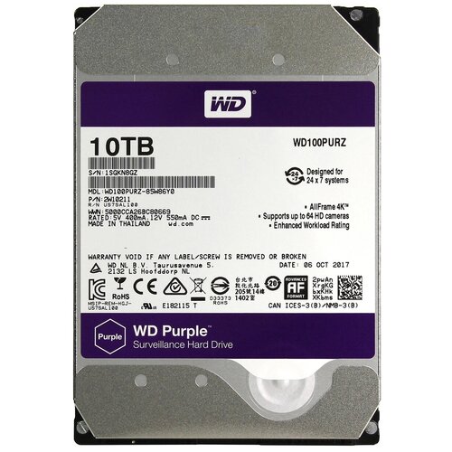 Жесткий диск Western Digital WD Purple 10 ТБ WD100PURZ
