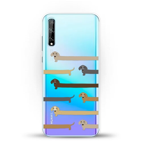 фото Силиконовый чехол длинные таксы на huawei y8p andy & paul