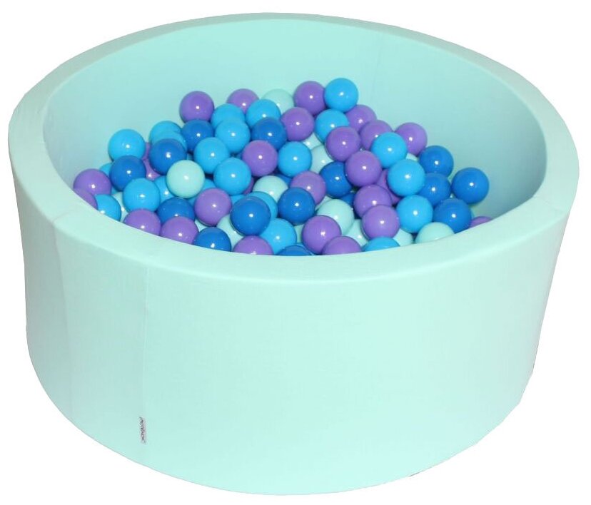 Сухой игровой бассейн “Морские глубины” мятный выс. 40см. с 200 шарами в комплекте: мятн, син, голуб, фиол