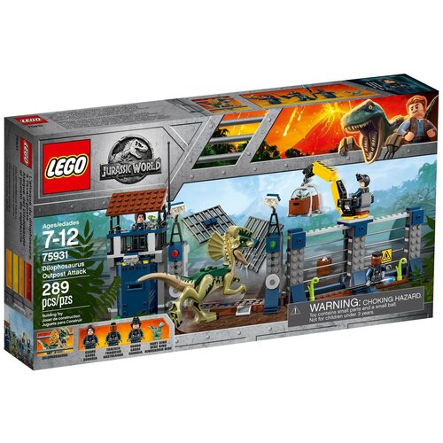 LEGO Jurassic World 75931 Нападение дилофозавра на сторожевой пост, 289 дет. конструктор lego jurassic world 75916 засада на дилофозавра 248 дет