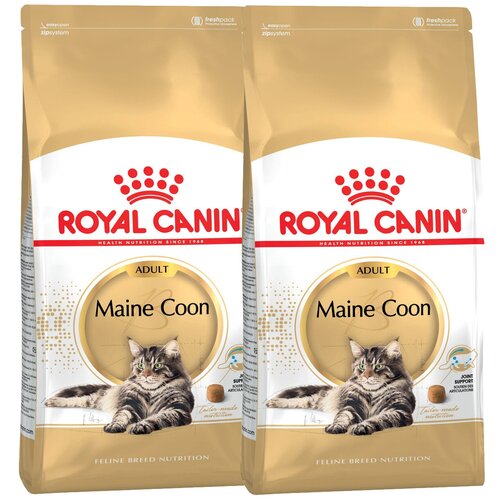 Сухой корм для кошек Royal Canin Maine Coon Adult Корм для взрослых кошек породы Мэйн Кун от 15 месяцев до 12 лет 2 шт. х 10 кг (кусочки в соусе)