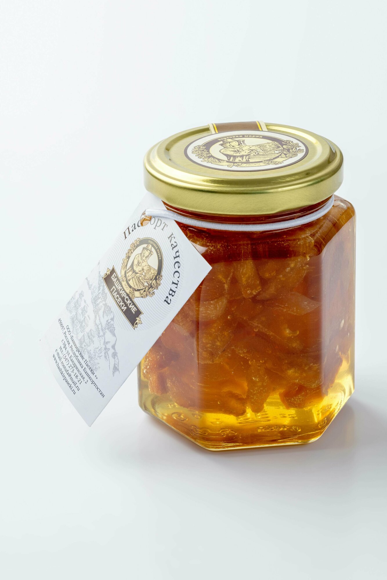 Мед башкирские пасеки с курагой, 250 гр. Сбор 2023 года
