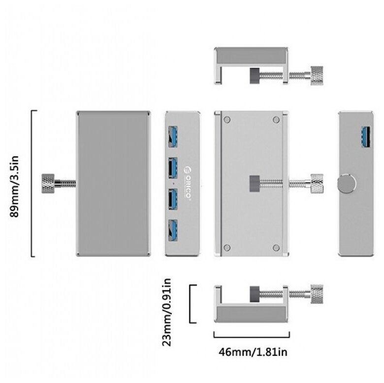 USB-концентратор Orico MH4PU (серебристый)