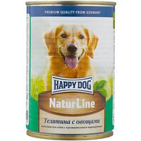 Влажный корм для собак Happy Dog NaturLine, телятина, с овощами 970 г