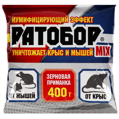 Средство Ратобор Зерновая приманка Mix 400 г, пакет, 0.4 кг