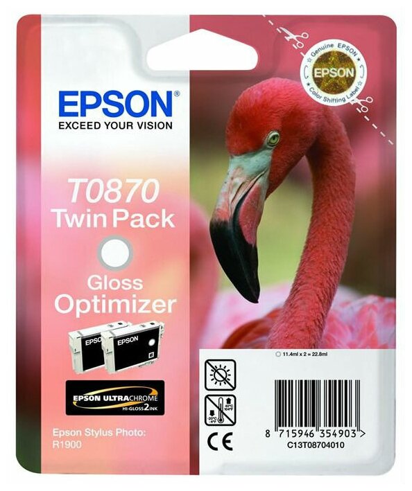 Комплект картриджей Epson C13T08704010, оптимизация уровня глянца