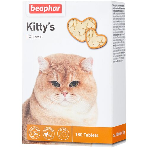 Кормовая добавка Beaphar Kitty's Cheese , 180 таб. добавка в корм beaphar doggy s mix 180 таб х 1