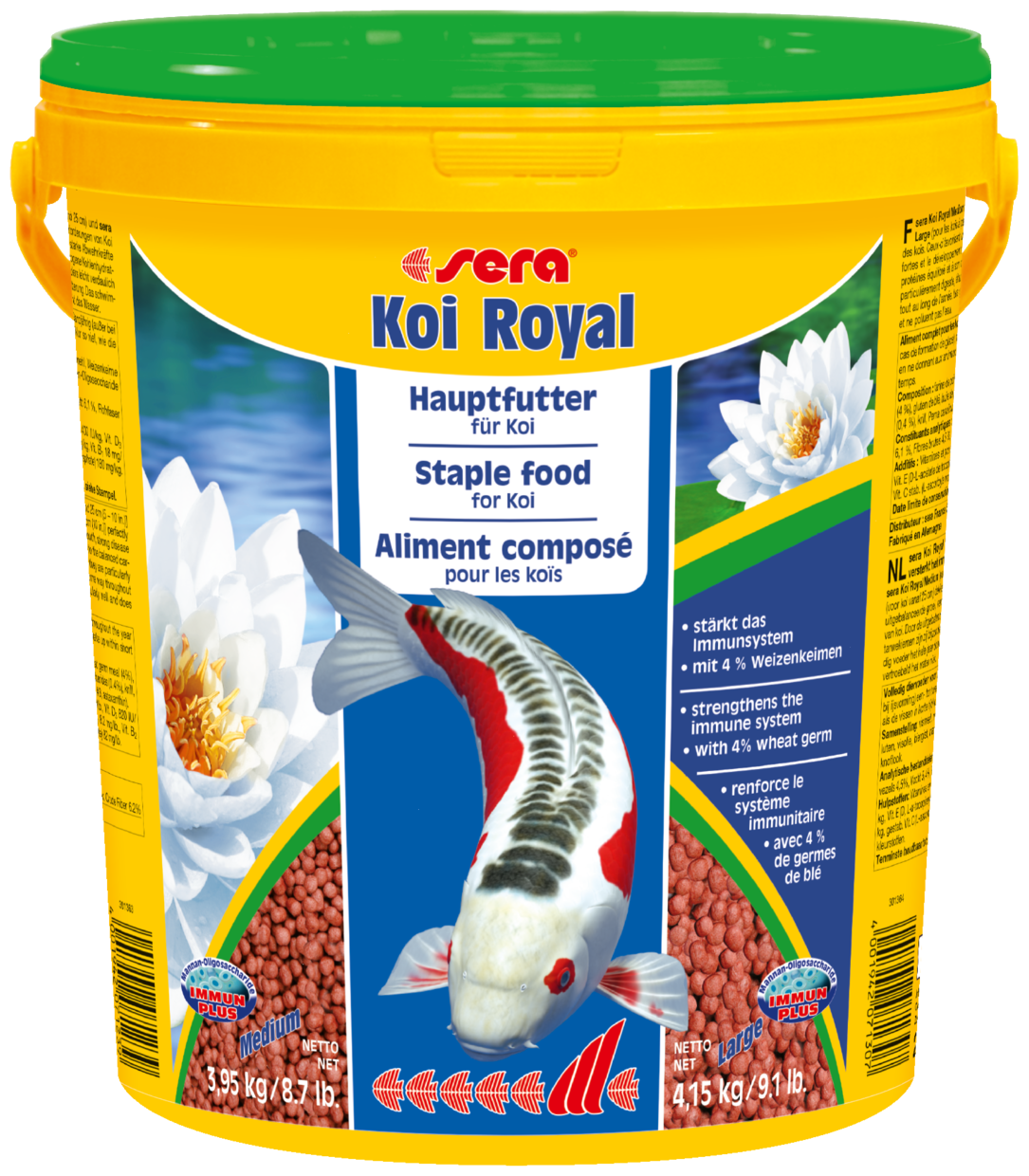 Корм для кои Sera Koi Royal Medium Nature, от 12 до 25 см, 21 л, 5,65 кг