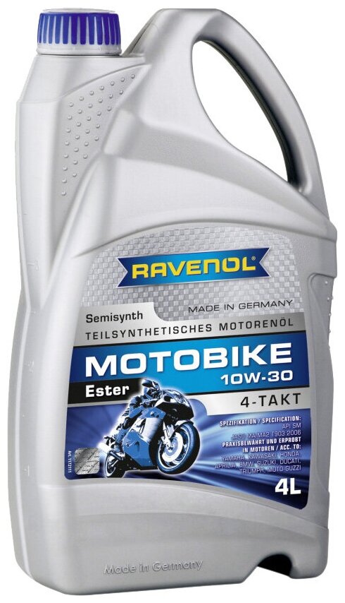 Масло Моторное Motobike 4-T Ester Sae 10W-30 (4Л) Ravenol арт. 4014835731097