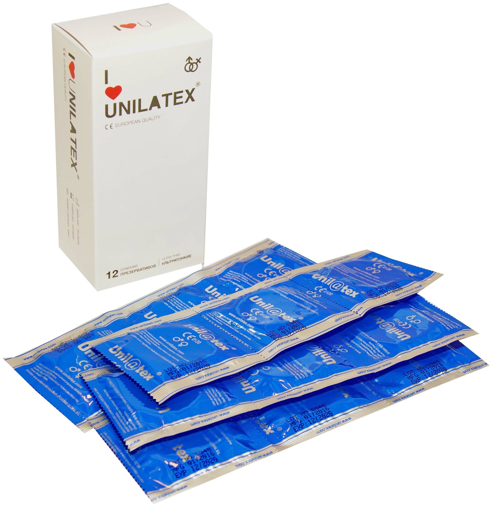 Ультратонкие презервативы Unilatex Ultra Thin - 12 штук + в подарок