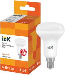 Лампа светодиодная IEK ECO рефлектор 3000K, E14, R50, 5Вт, 3000 К