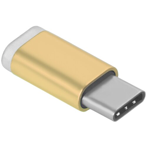 разъем gcr microusb usb type c uc3u2mf черный Разъем GCR microUSB - USB Type-C (UC3U2MF), золотистый