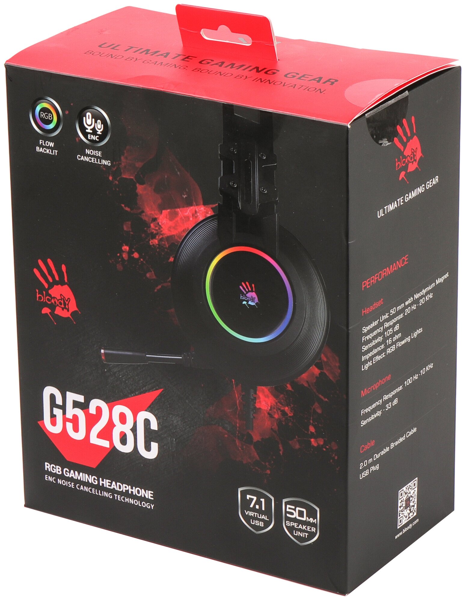 Гарнитура игровая A4Tech Bloody G528C черный (g528c)