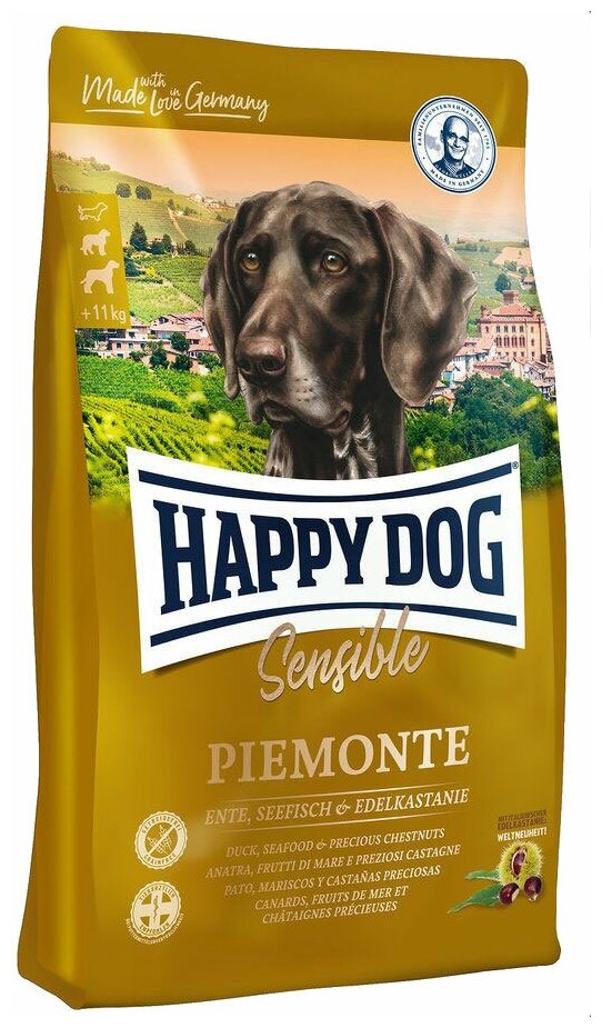 Happy Dog Supreme Piemonte Пьемонт для собак средних и крупных пород с уткой и каштаном 1 кг