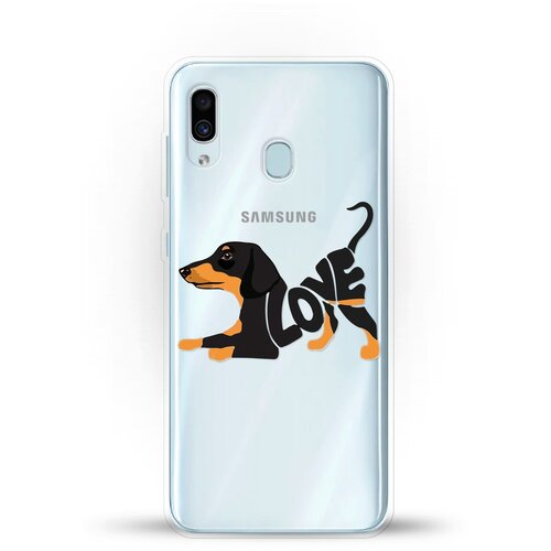 фото Силиконовый чехол такса love на samsung galaxy a20 andy & paul