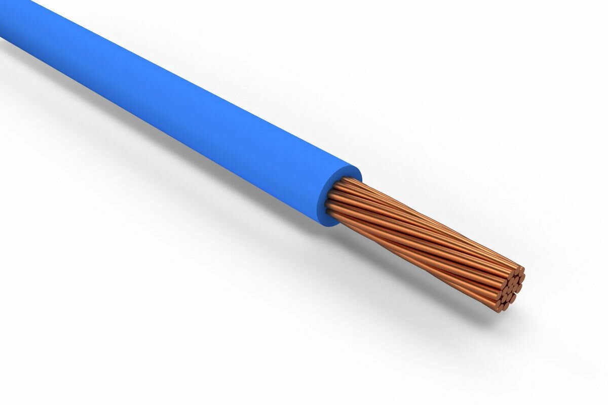 Провод многопроволочный ПУГВ ПВ3 1х6 синий / голубой ( смотка 4м ) - фотография № 3