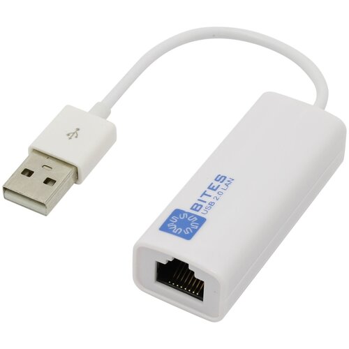 Сетевой адаптер 5bites UA2-45-02WH USB2.0 -> RJ45 10/100 Мбит/с, 10см