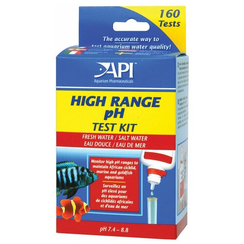 API High Range pH Test Kit тесты для аквариумной воды new 150 strips bottled ph test paper range ph 4 5 9 0 for urine saliva indicator
