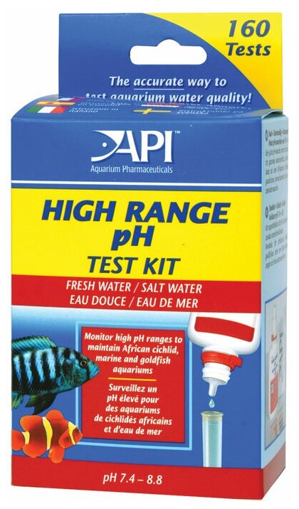 Набор для измерения уровня pH в пресной и морской воде Api High Range pH Test Kit (1 шт)