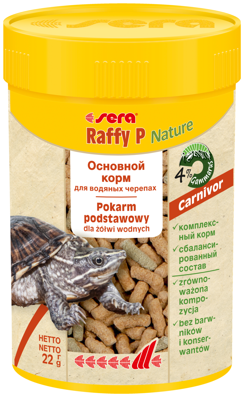 Сухой корм для рыб рептилий Sera Raffy P Nature