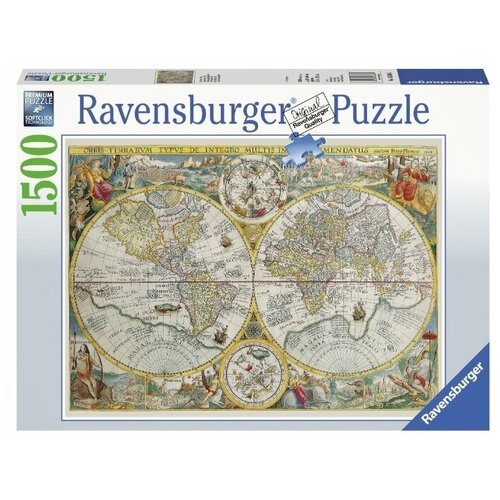 Пазл Ravensburger Историческая карта (16381), 1500 дет., голубой пазл ravensburger спокойные тигры 1500 дет 16005