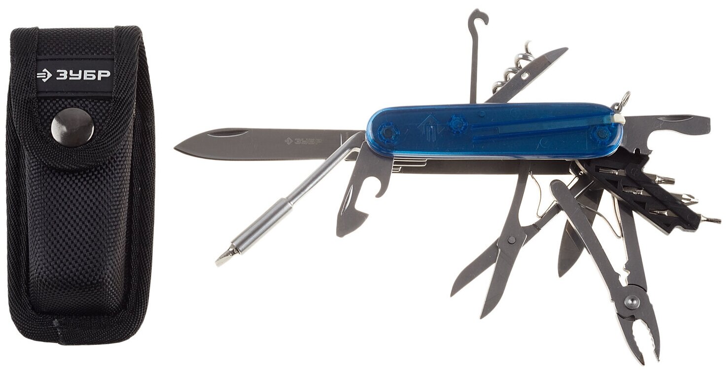 Нож многофункциональный ЗУБР Эксперт (47787) с чехлом