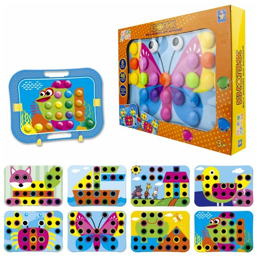 1 TOY Мозаика Кнопик (Т16701) разноцветный обучающая игра 1toy игродром мозаика для малышей кнопик геометрия т16699