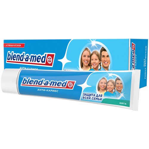 фото Зубная паста blend-a-med анти-кариес защита для всей семьи мята, 100 мл