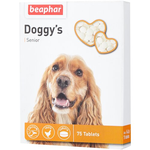 Кормовая добавка Beaphar Doggy’s Senior , 75 таб. лакомство beaphar senior doggy s для собак старше 7 лет минеральное с l карнитином 75 таб