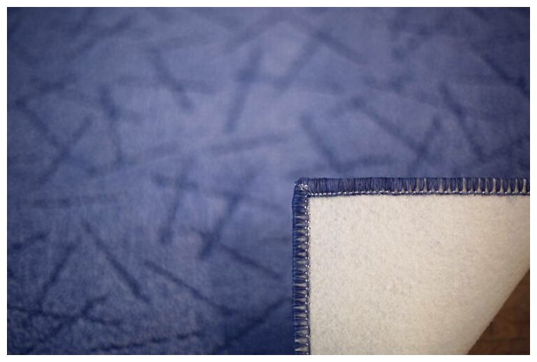 Однотонный ковер-палас Corsica 514 синий 2 x 3 м. - фотография № 4
