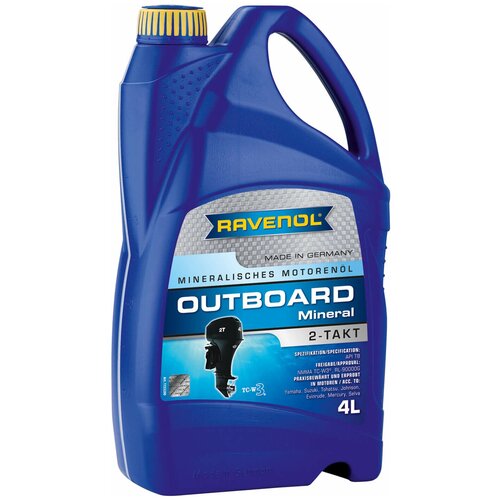фото Минеральное моторное масло ravenol outboardoel 2t mineral 4 л
