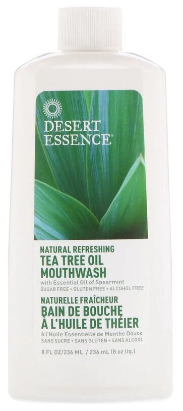 Desert Essence, Жидкость для полоскания рта с маслом чайного дерева, мята колосистая, 237 мл