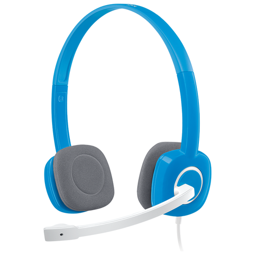проводные наушники logitech stereo headset h151 черный Проводные наушники Logitech Stereo Headset H150, голубой