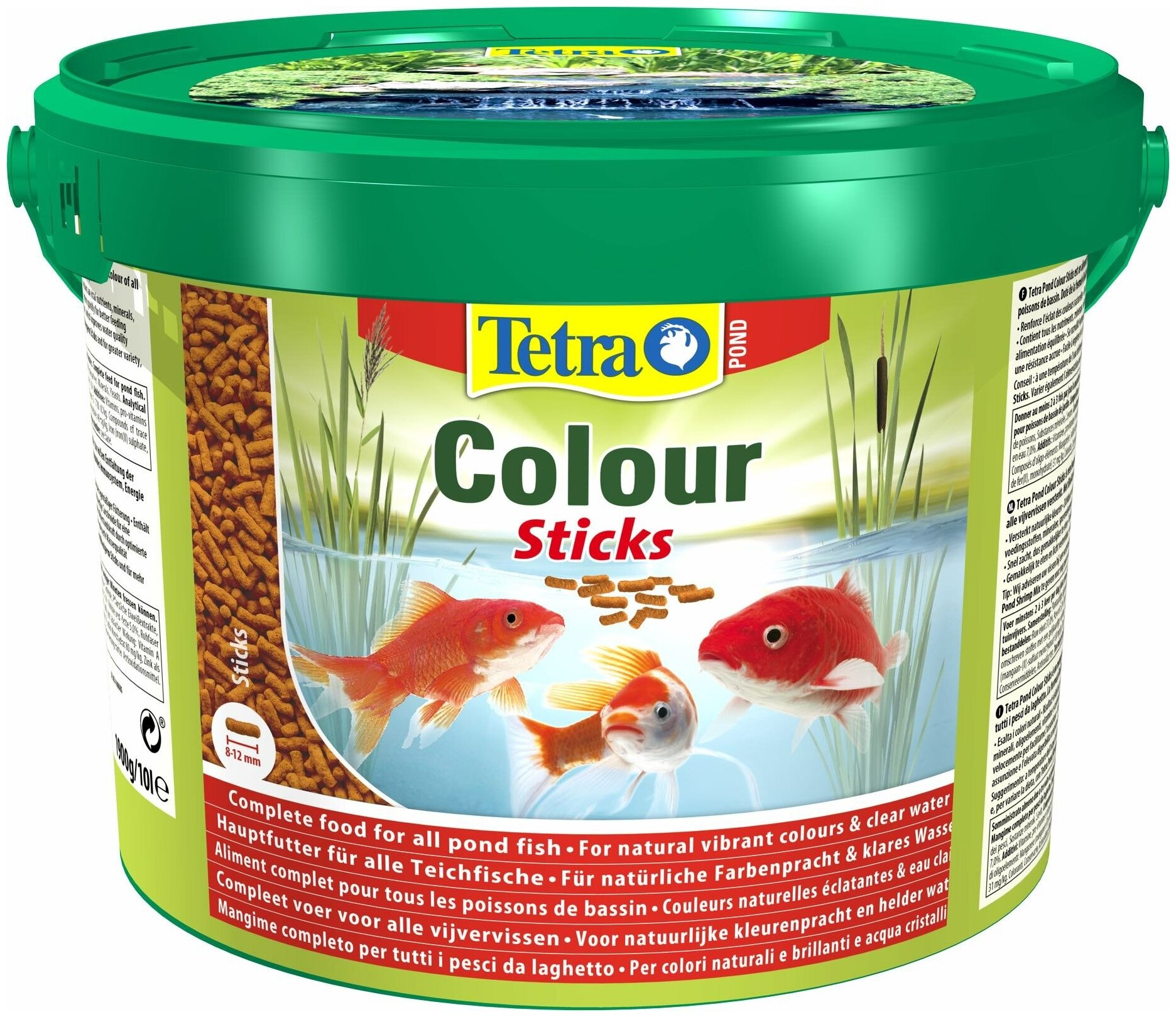 Корм для прудовых рыб Tetra Pond Colour Sticks 10 л (палочки, 8-12 мм)