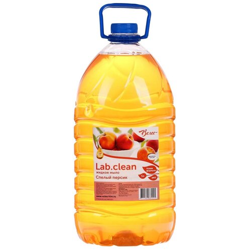 Жидкое мыло светло-оранжевое Спелый персик, ПЭТ 5л вода дистиллированная 5л