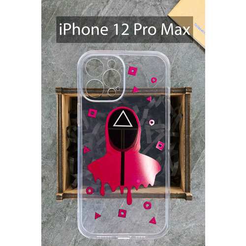 Силиконовый чехол Игра в кальмара 1 прозрачный для iPhone 12 Pro Max / Айфон 12 Про Макс