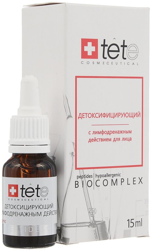 TETe Cosmeceutical Biocomplex Detoxifying Therapy Биокомплекс детоксицирующий для лица с лимфодренажным действием, 15 мл