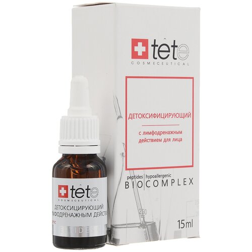 TETe Cosmeceutical Biocomplex Detoxifying Therapy Биокомплекс детоксицирующий для лица с лимфодренажным действием, 15 мл