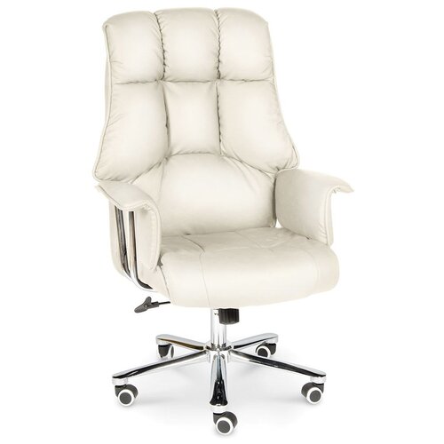 фото Кресло norden президент, сталь + хром, слоновая кость экокожа, премиальная (h-1133-70-5) norden chairs