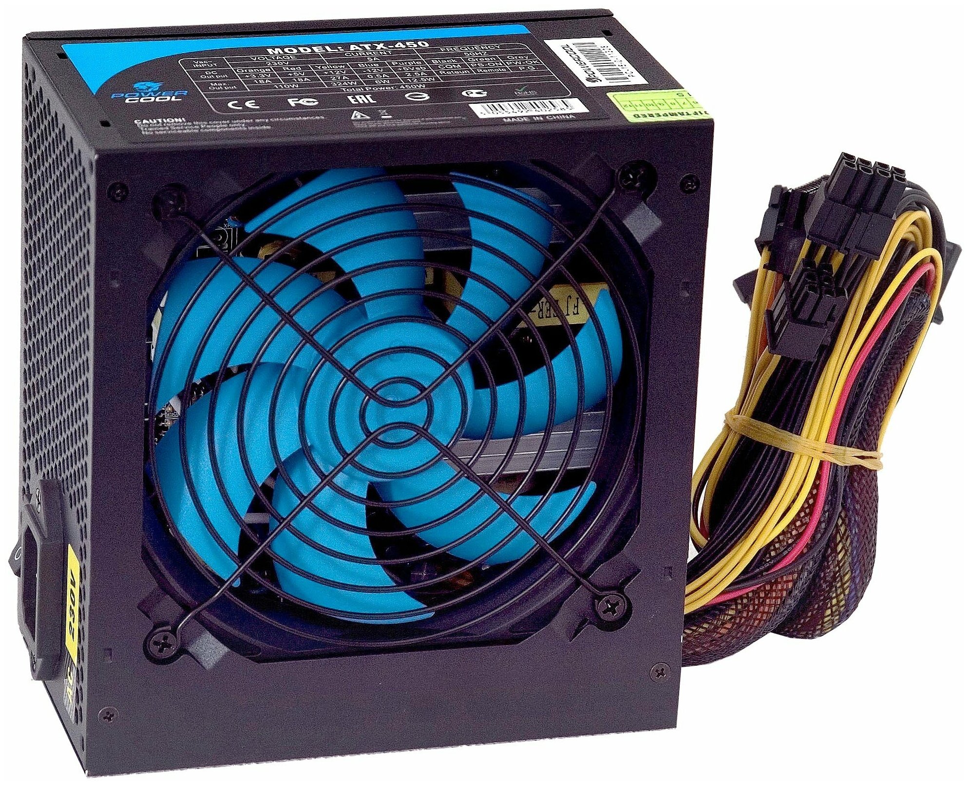 PowerCool ATX 500W 120mm (SCP, OVP, OCP, UVP, 24+8,+4 20+4 pin), ATX 12V v.2.3 OEM PC500-120-O