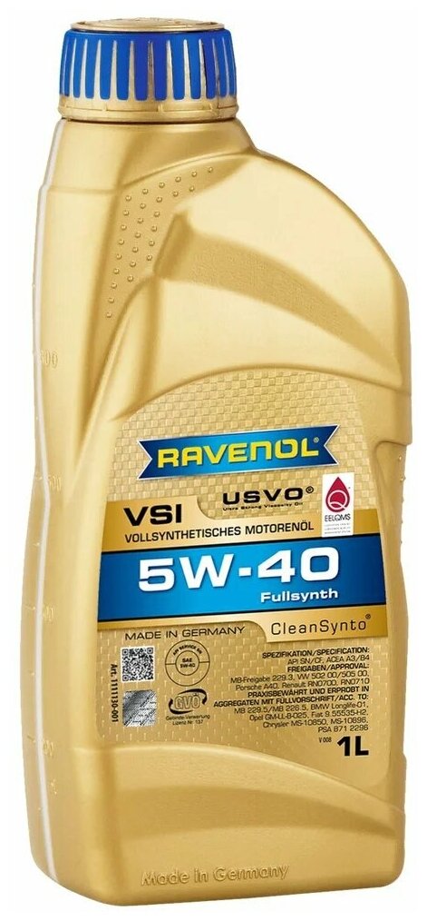 Моторное масло RAVENOL VSI 5W40 1л