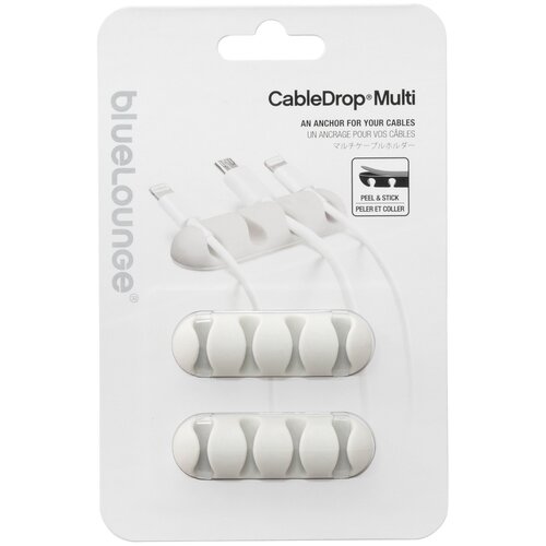 Держатель Bluelounge CableDrop Multi, белый, 180 мм, 4 шт