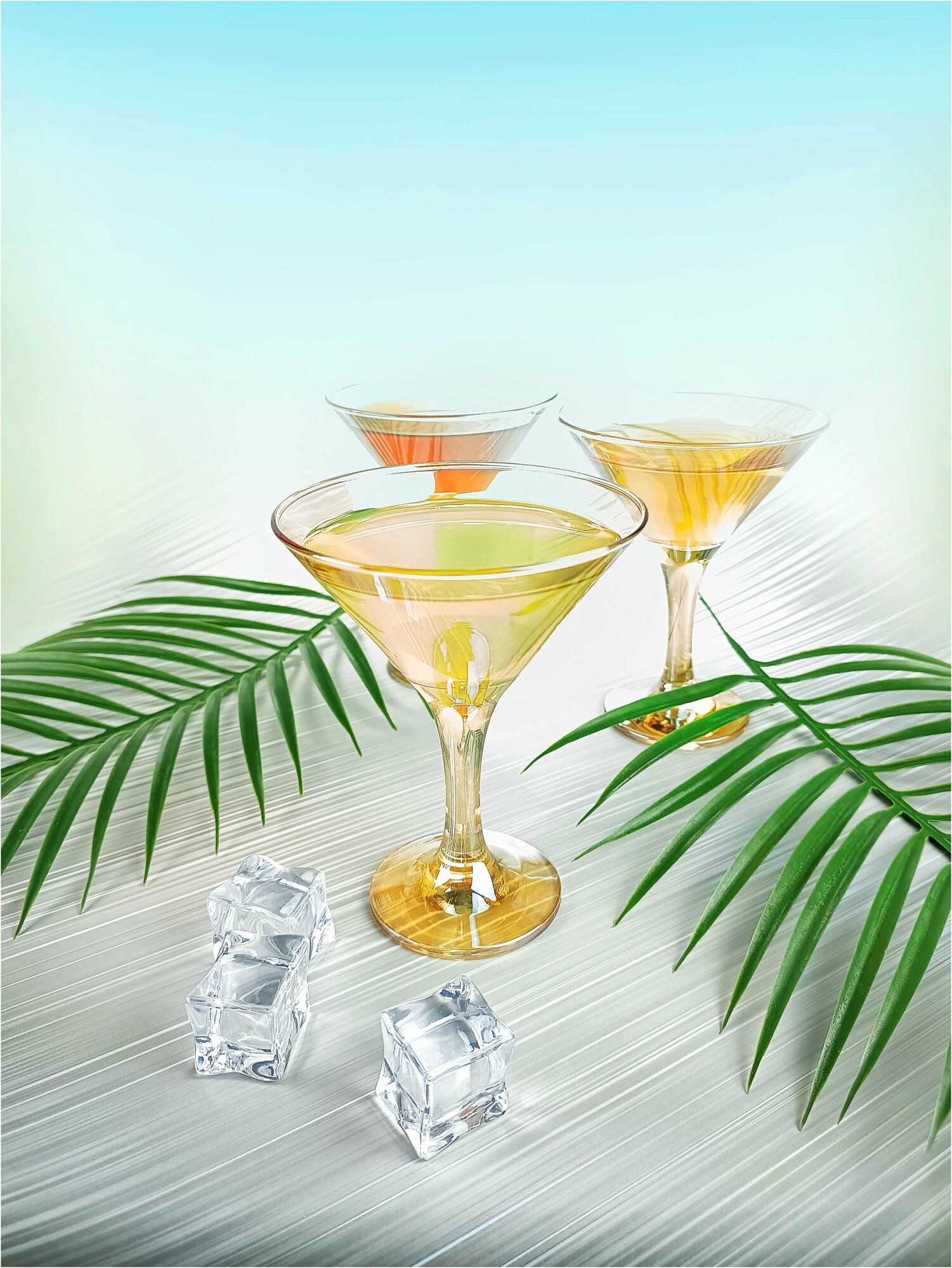 Подарочный набор бокалов для мартини / коктейлей с алмазной гравировкой PROMSIZ Янтарь, 190 мл, 6 шт.