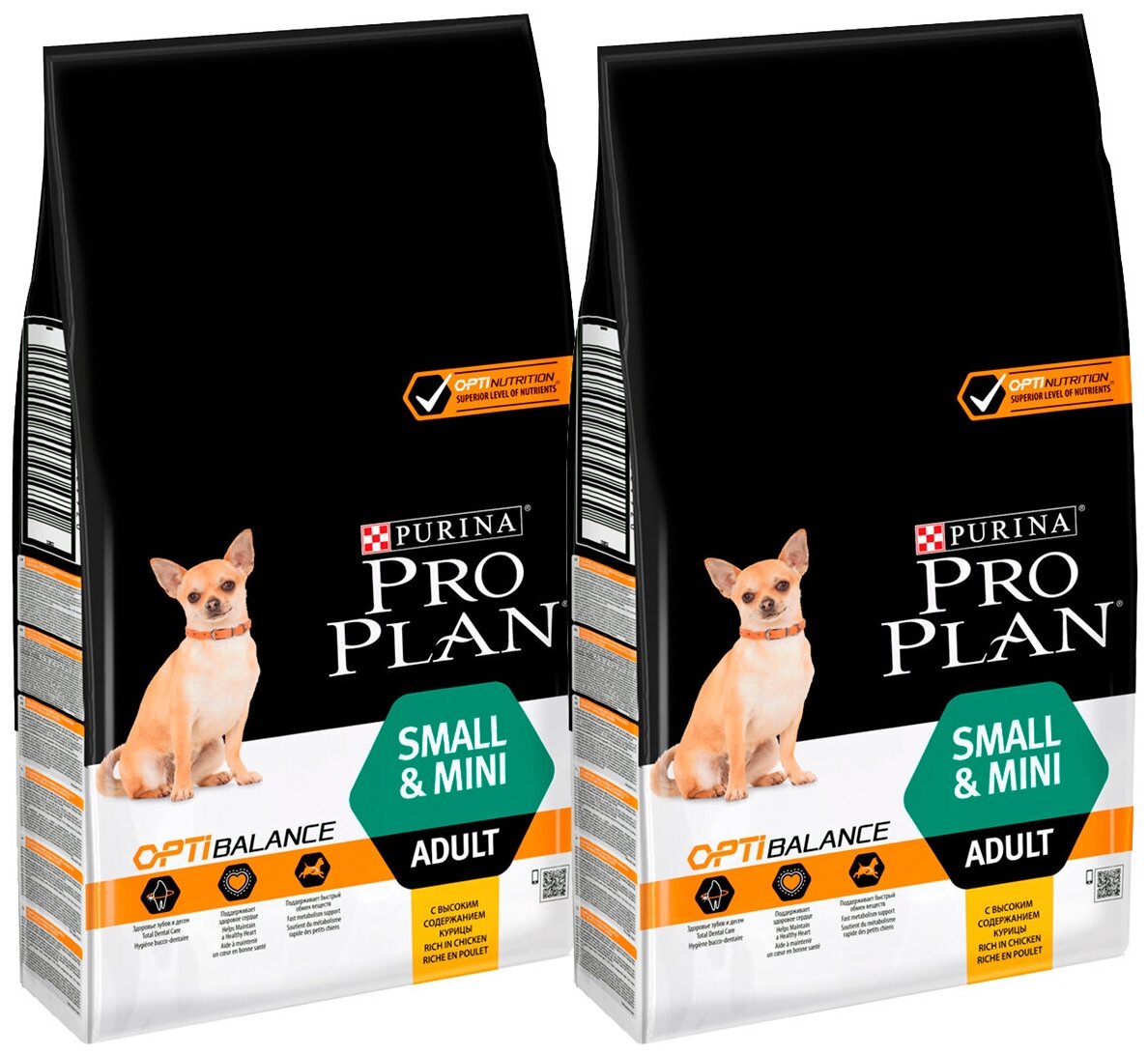 PRO PLAN ADULT DOG OPTIBALANCE SMALL & MINI для взрослых собак маленьких пород с курицей и рисом (7 + 7 кг)