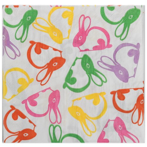 фото Салфетки бумажные "пасхальные крольчата" 33х33 см, набор 20 шт 4624373 страна карнавалия