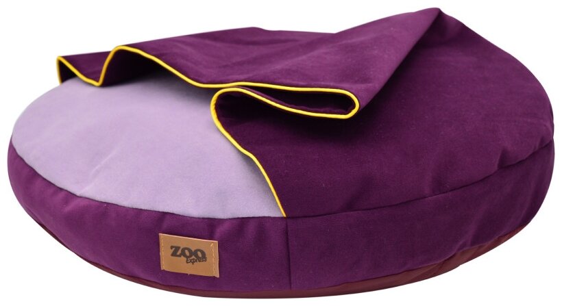 лежанка-карман круглая Ампир мебельная ткань №2 D80*13 см лиловый баклажан - фотография № 1