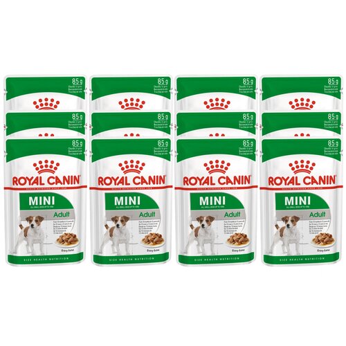 Влажный корм для собак Royal Canin Mini Adult Pouch 1 уп. х 12 шт. х 85 г (для мелких пород) корм сухой royal canin mini indoor adult корм для взрослых собак до 10 кг в возрасте от 10 месяцев 3 кг х 2 шт