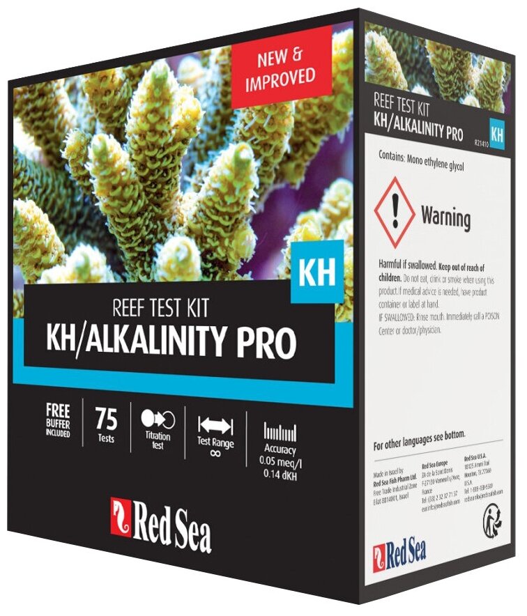 Тест на карбонатную жесткость KH Red Sea Alkalinity Pro