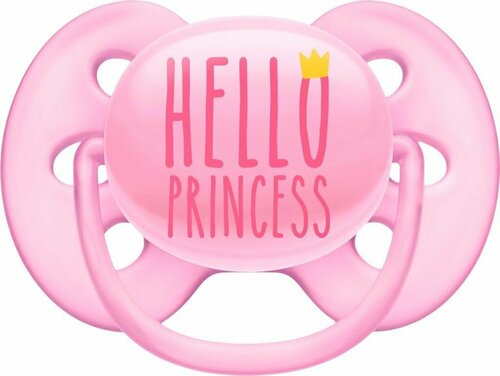 Пустышка для девочки PHILIPS AVENT Ultra soft Hello princess, с 6 месяцев, Арт. SCF529/01