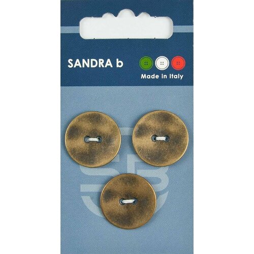 Пуговицы Sandra b, круглые, металлические, медные, 3 шт, 1 упаковка